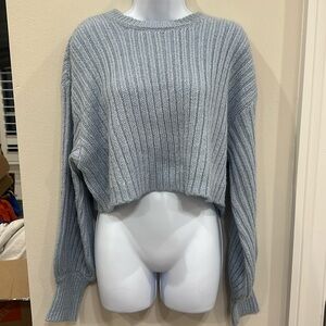 Altar'd State Sky Blue Ribbed Sweater